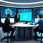 Virtual Office Space**

"A diverse group of professionals collaborating in a vibrant, modern virtual office within the metaverse.  Avatar representations of individuals are working together on a holographic project display. Fully clothed, appropriate attire, safe for work, professional setting, perfect anatomy, natural proportions, digital art, high quality."

**
